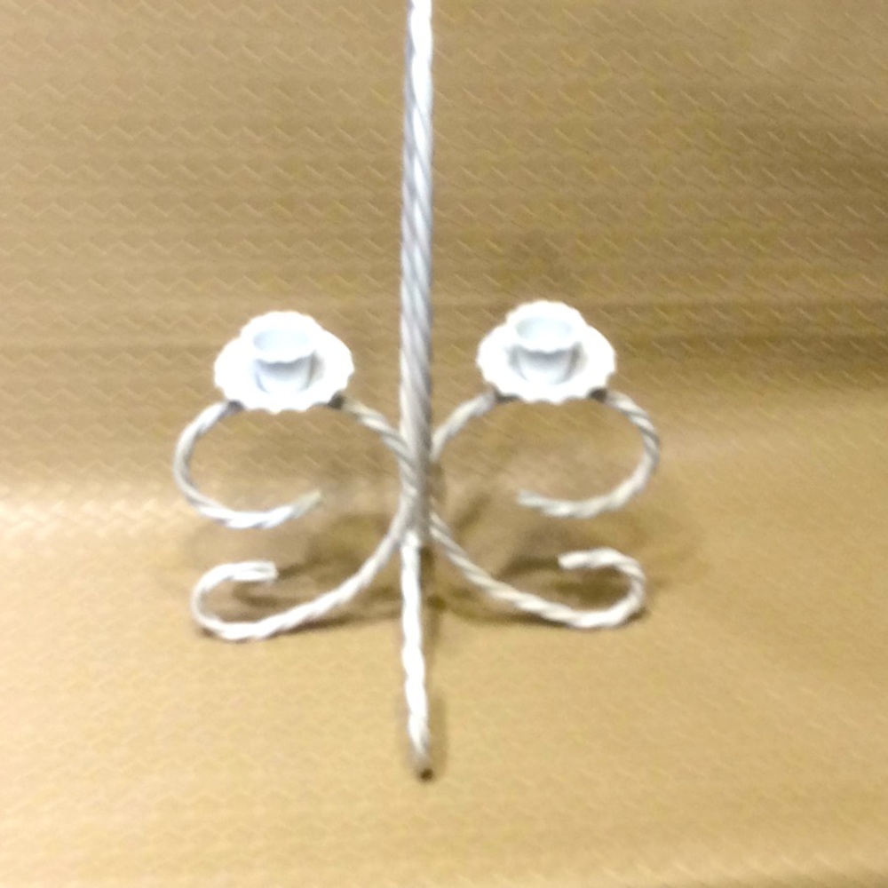 Home Interiors  White Metal Candle Holder